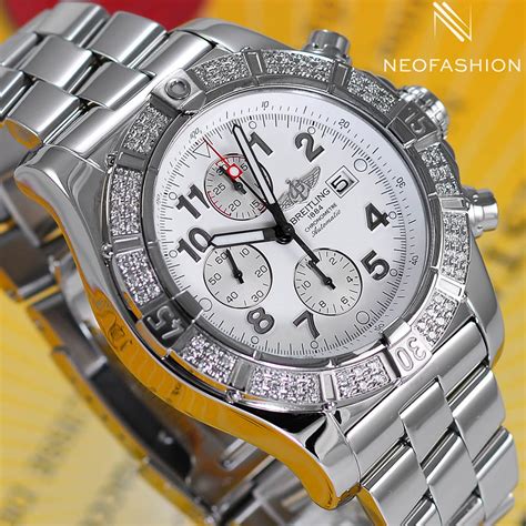 breitling super avenger diamond bezel for sale|Breitling Super Avenger A13370 .